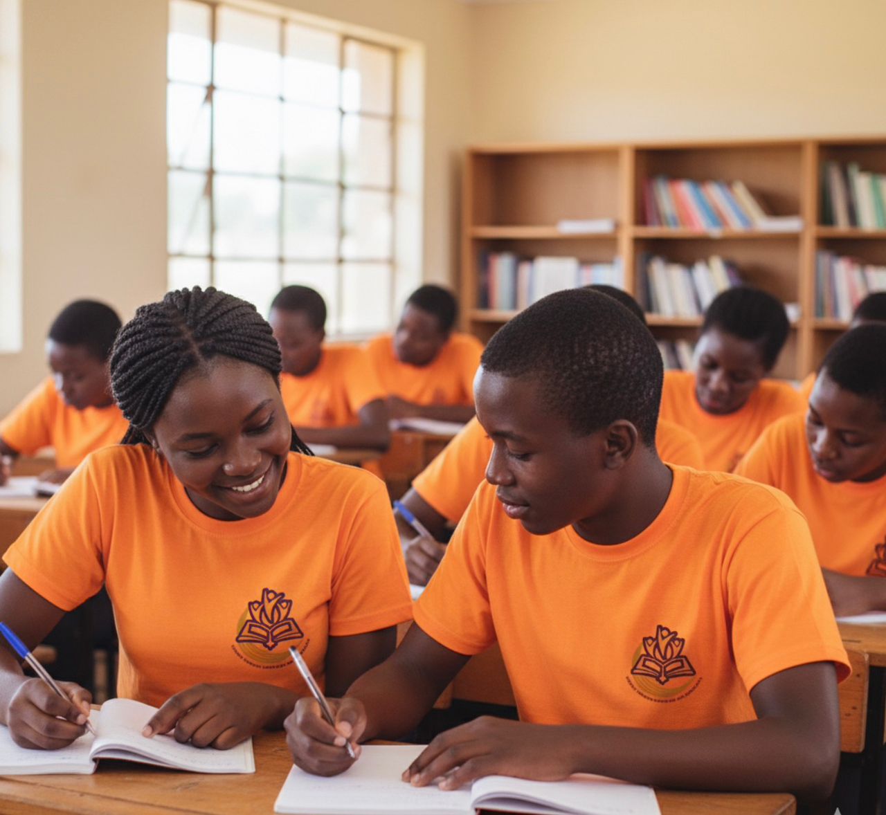 Students learning in class